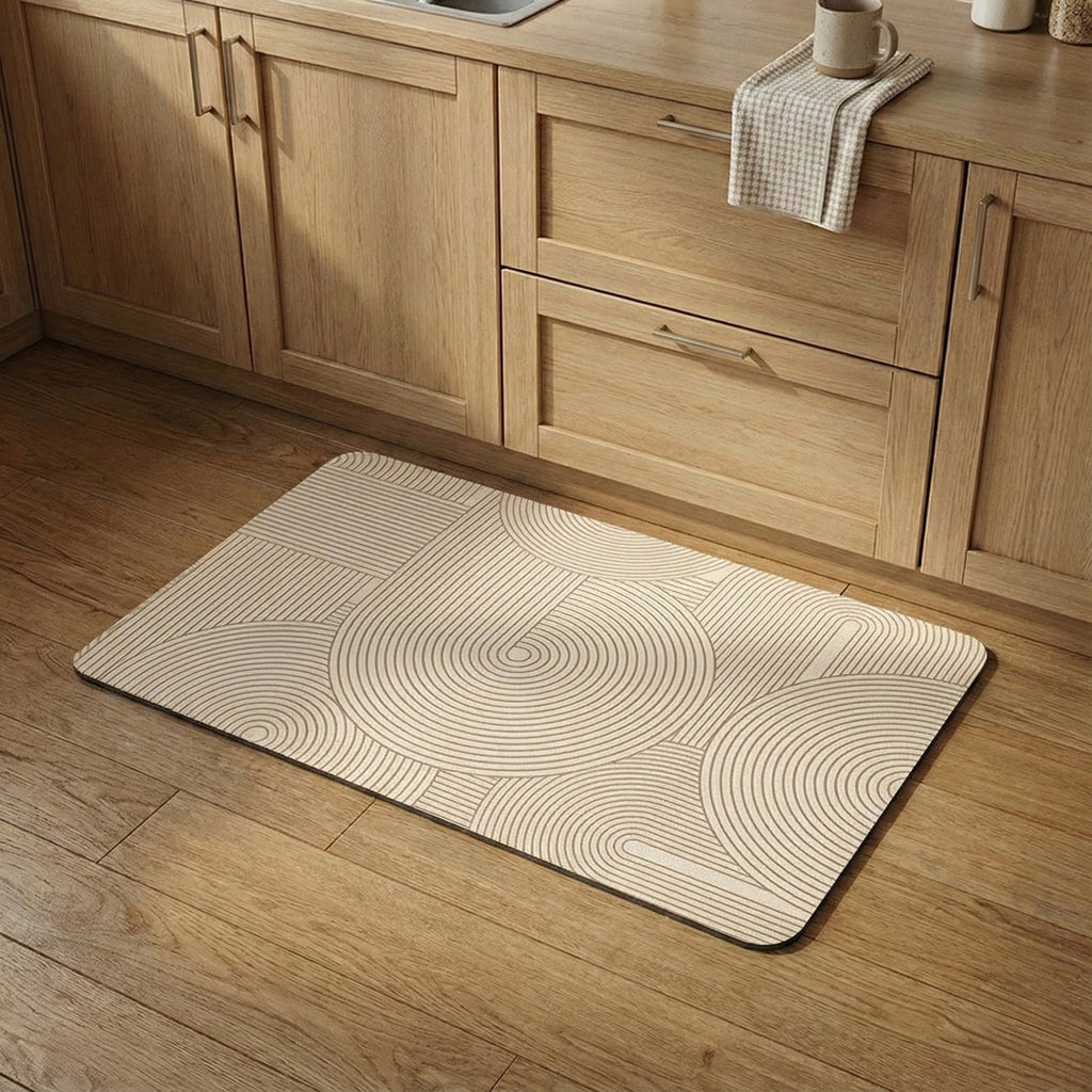 Anna-Kaci Anti Fatigue Kitchen Floor Mat with Geometric Line Pattern Cushioned Standing Rug for Sink Counter and Prep Areas