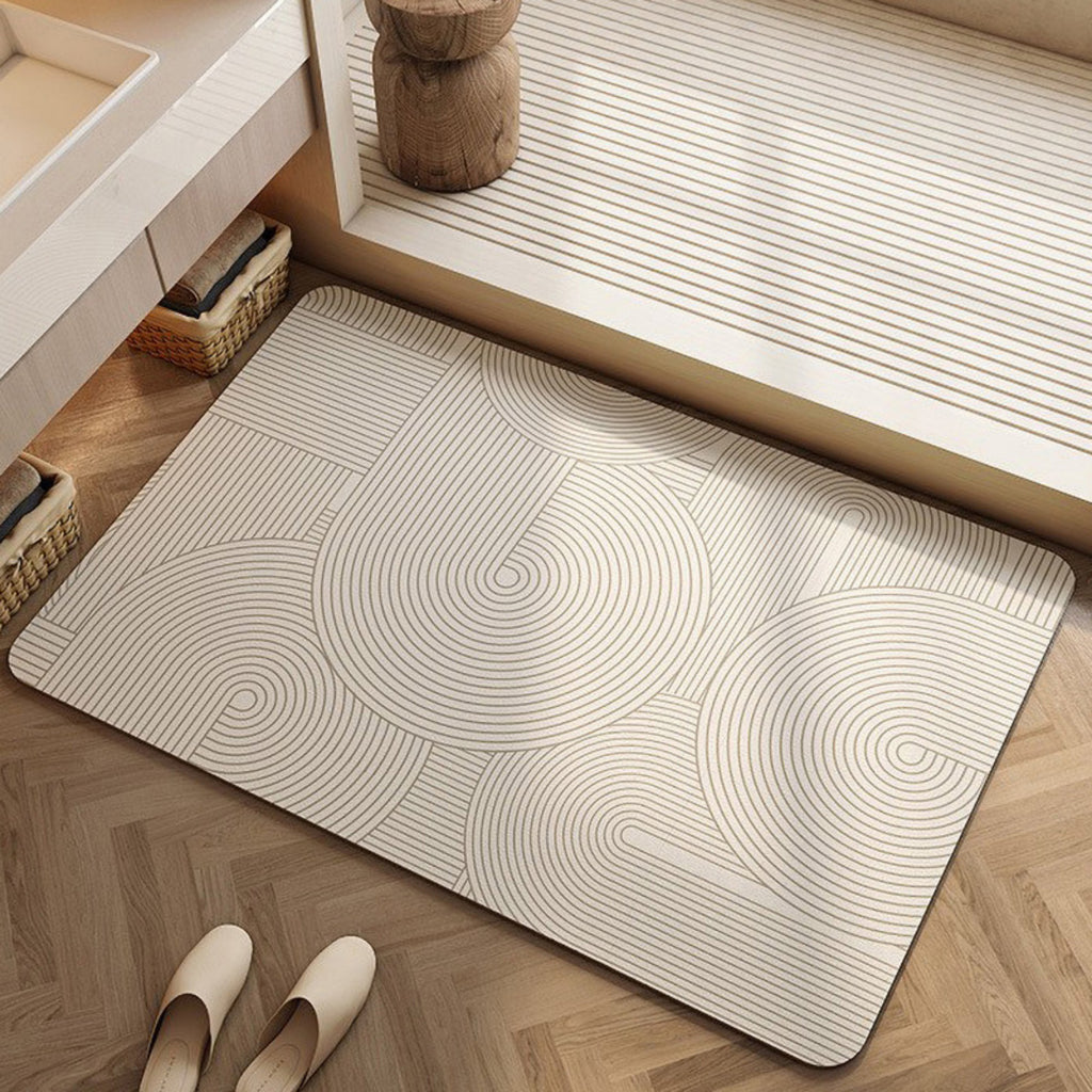 Anna-Kaci Anti Fatigue Kitchen Floor Mat with Geometric Line Pattern Cushioned Standing Rug for Sink Counter and Prep Areas