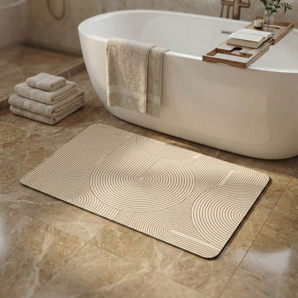 Anna-Kaci Anti Fatigue Kitchen Floor Mat with Geometric Line Pattern Cushioned Standing Rug for Sink Counter and Prep Areas