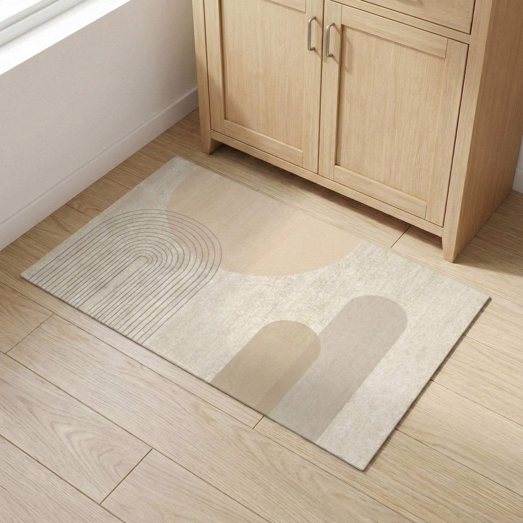 Anna-Kaci Anti Fatigue Kitchen Floor Mat with Geometric Line Pattern Cushioned Standing Rug for Sink Counter and Prep Areas