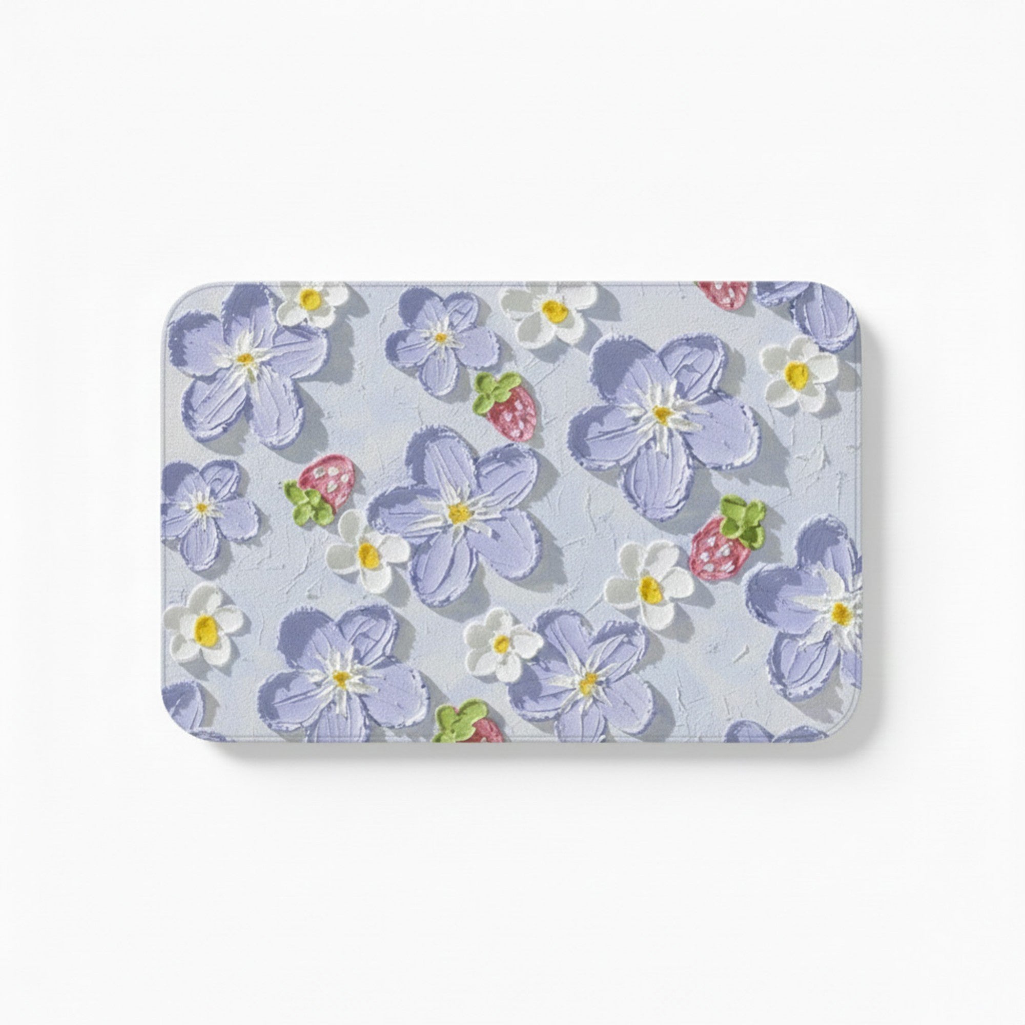 Anna-Kaci Plush Absorbent Bathroom Floor Mat with Floral Pattern Soft Cushioned Bath Rug for Tub Shower and Sink Areas