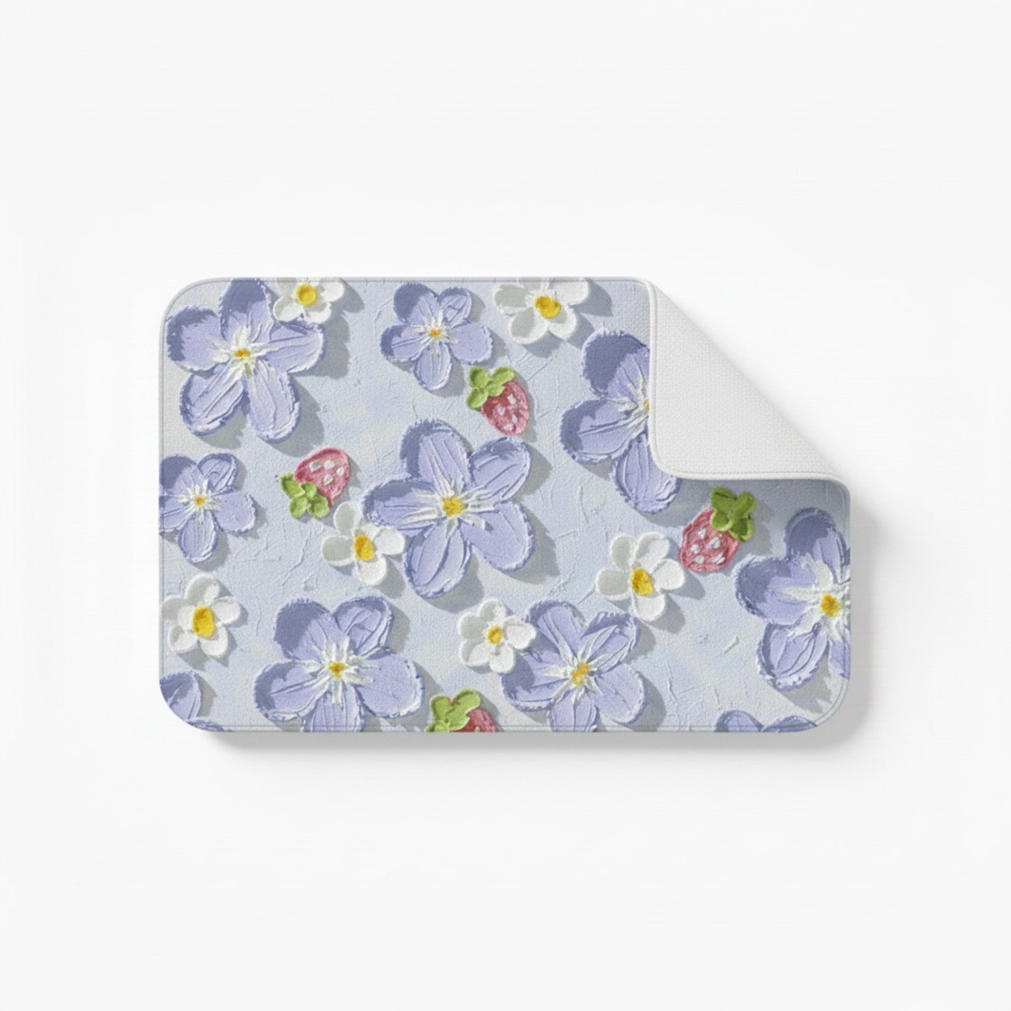 Anna-Kaci Plush Absorbent Bathroom Floor Mat with Floral Pattern Soft Cushioned Bath Rug for Tub Shower and Sink Areas