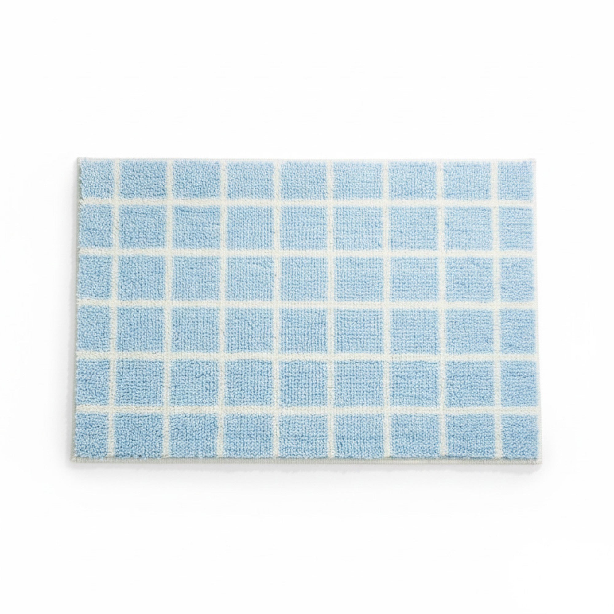 Anna-Kaci Plush Absorbent Bathroom Floor Mat with Grid Pattern Soft Textured Bath Rug for Shower Tub and Sink Areas