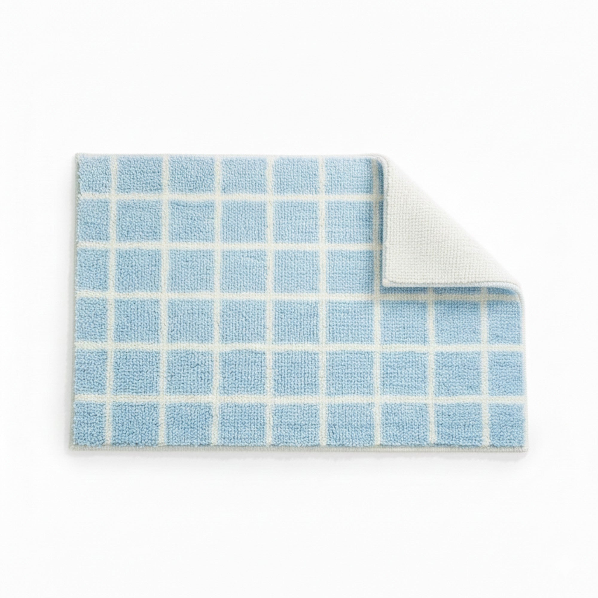 Anna-Kaci Plush Absorbent Bathroom Floor Mat with Grid Pattern Soft Textured Bath Rug for Shower Tub and Sink Areas