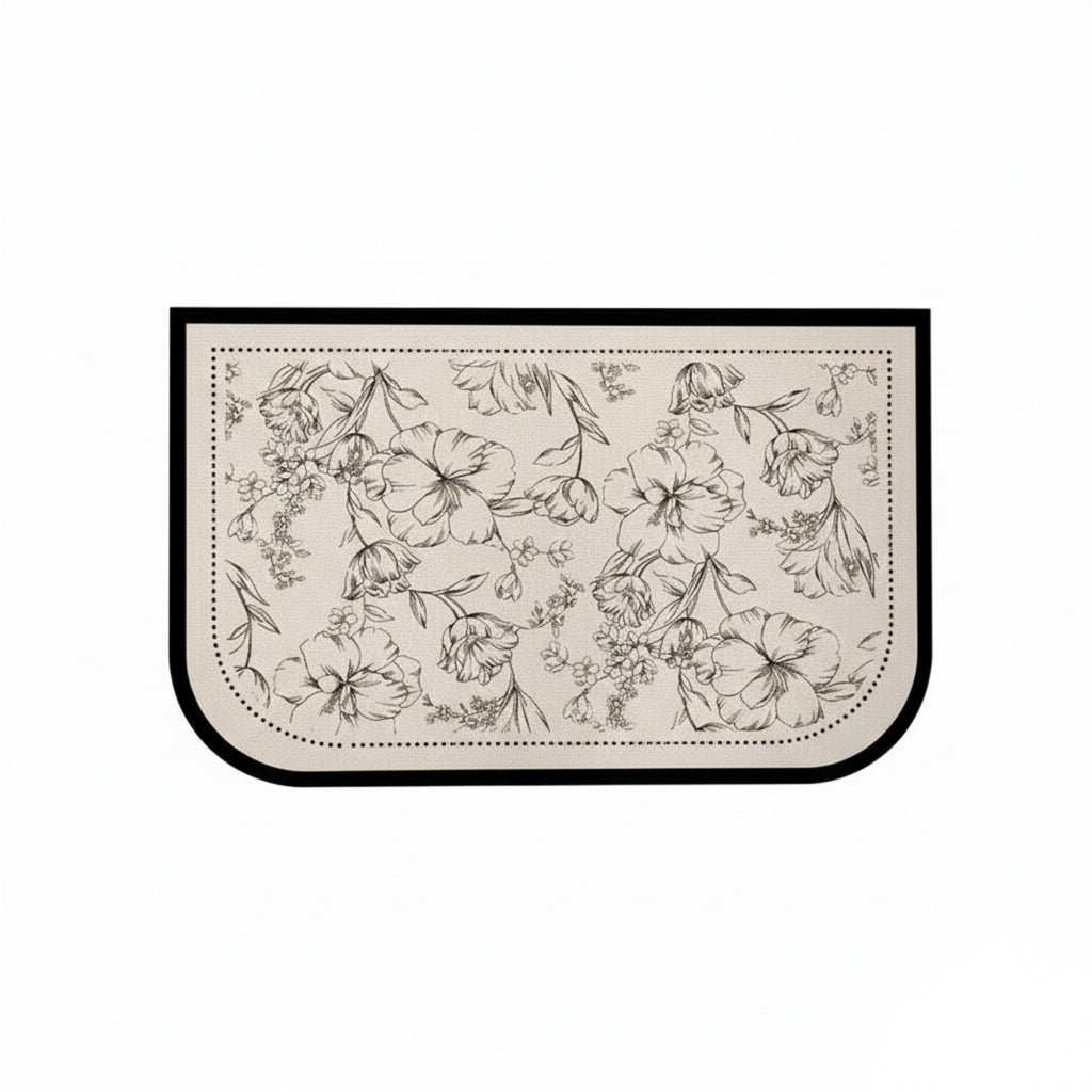 Anna-Kaci Anti Fatigue Kitchen Floor Mat with Floral Pattern Cushioned Standing Rug for Sink Counter and Prep Areas