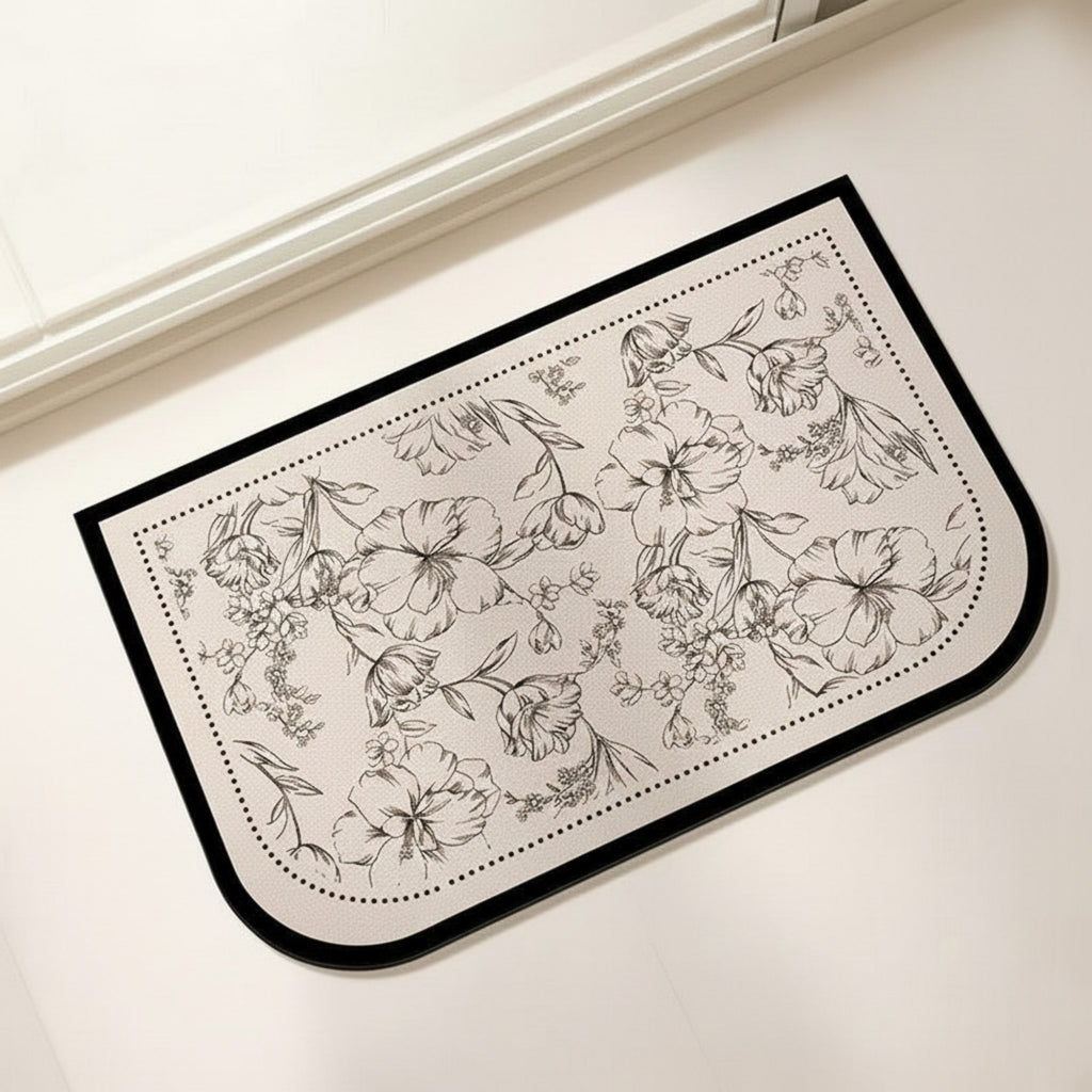 Anna-Kaci Anti Fatigue Kitchen Floor Mat with Floral Pattern Cushioned Standing Rug for Sink Counter and Prep Areas