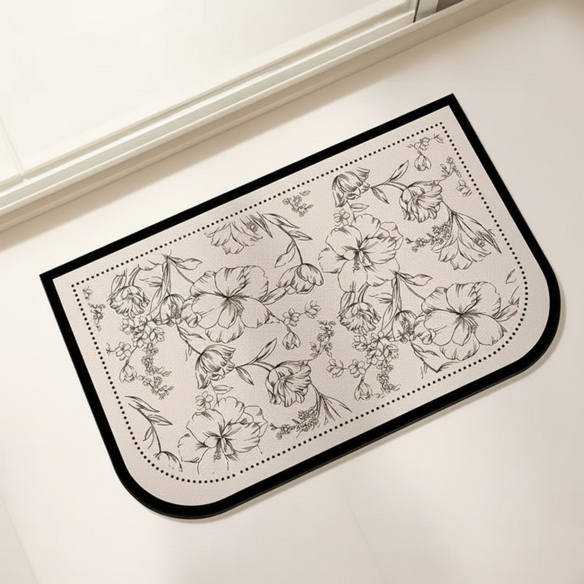 Anna-Kaci Anti Fatigue Kitchen Floor Mat with Floral Pattern Cushioned Standing Rug for Sink Counter and Prep Areas