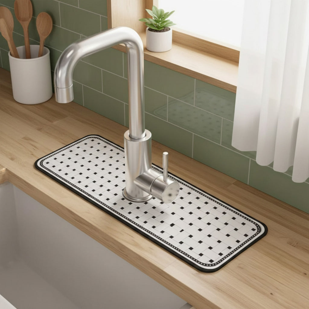 Anna-Kaci Floral Faucet Mat Sink Splash Guard for Kitchen and Bathroom 4 Pack