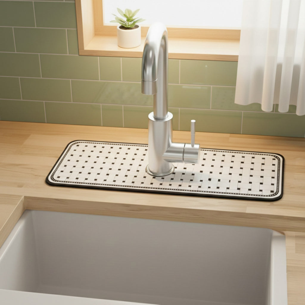 Anna-Kaci Floral Faucet Mat Sink Splash Guard for Kitchen and Bathroom 4 Pack