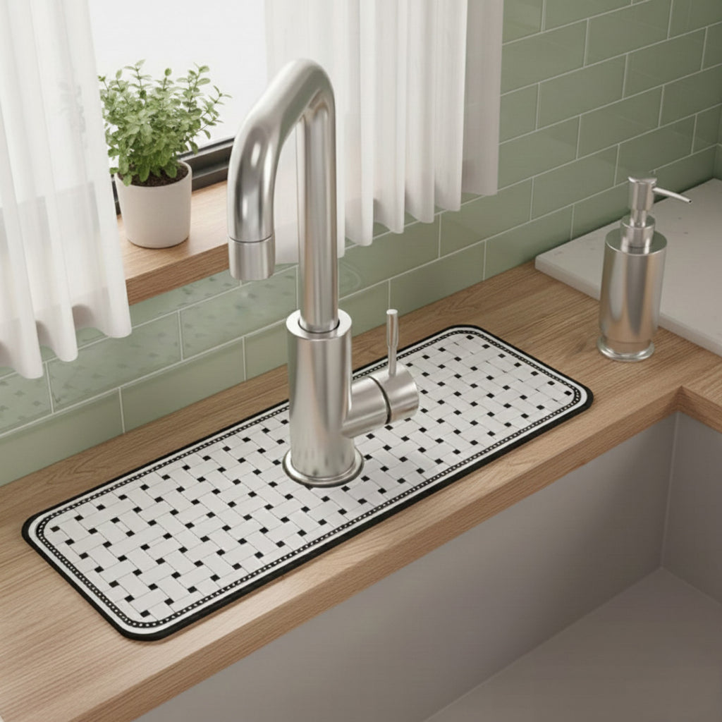 Anna-Kaci Floral Faucet Mat Sink Splash Guard for Kitchen and Bathroom 4 Pack