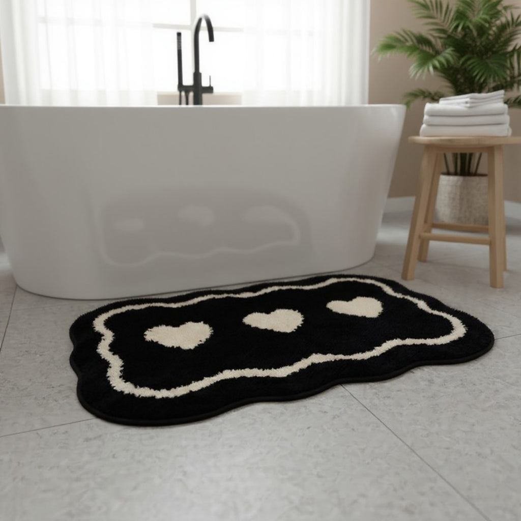 Anna-Kaci Abstract Floral Pattern Tufted Bath Mat Soft Bathroom Floor Rug