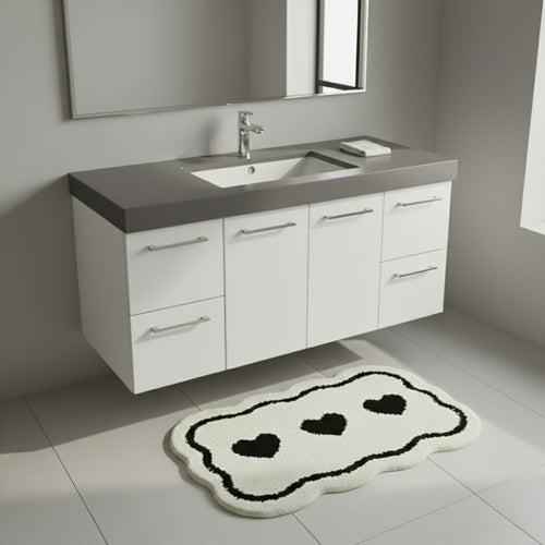 Anna-Kaci Abstract Floral Pattern Tufted Bath Mat Soft Bathroom Floor Rug