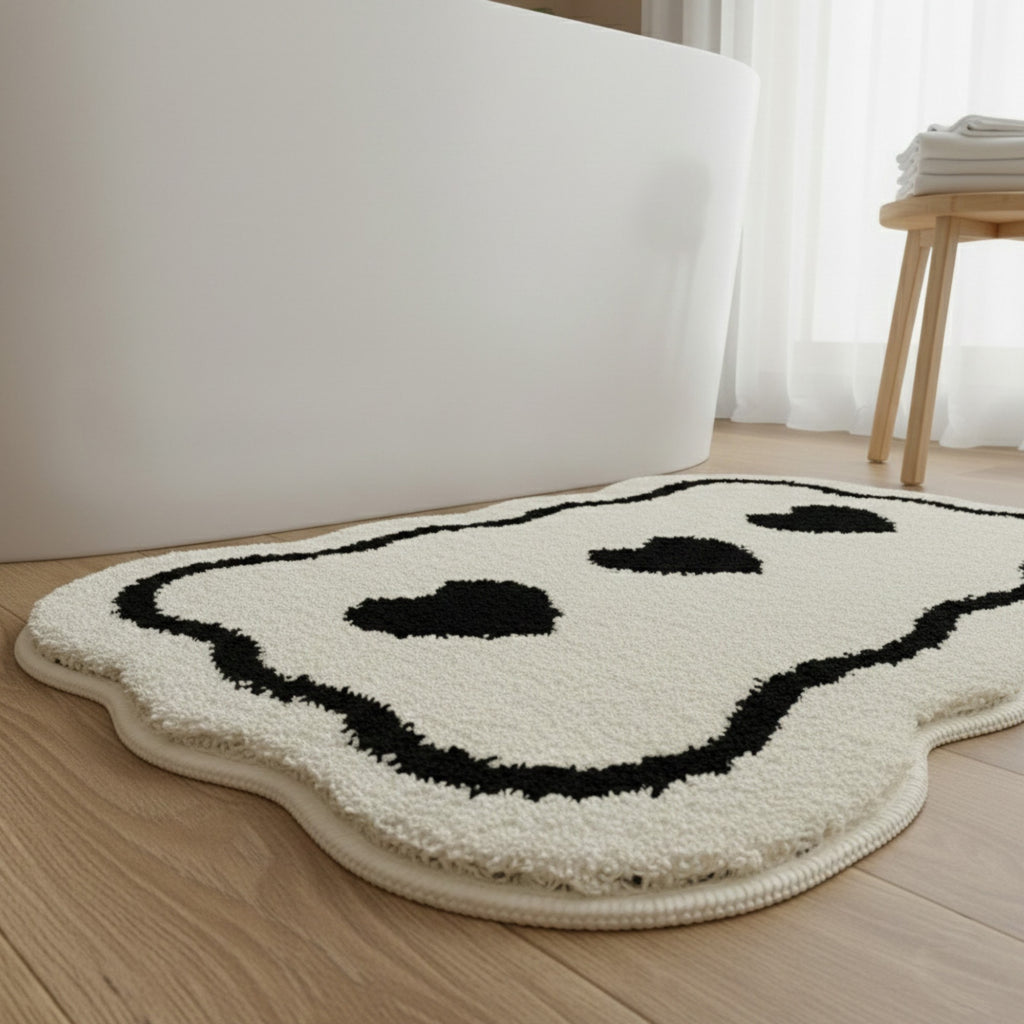 Anna-Kaci Abstract Floral Pattern Tufted Bath Mat Soft Bathroom Floor Rug