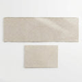Anna-Kaci Neutral Arc Pattern Kitchen Runner and Mat Set Non Slip Textured Floor Mats 2 Pack