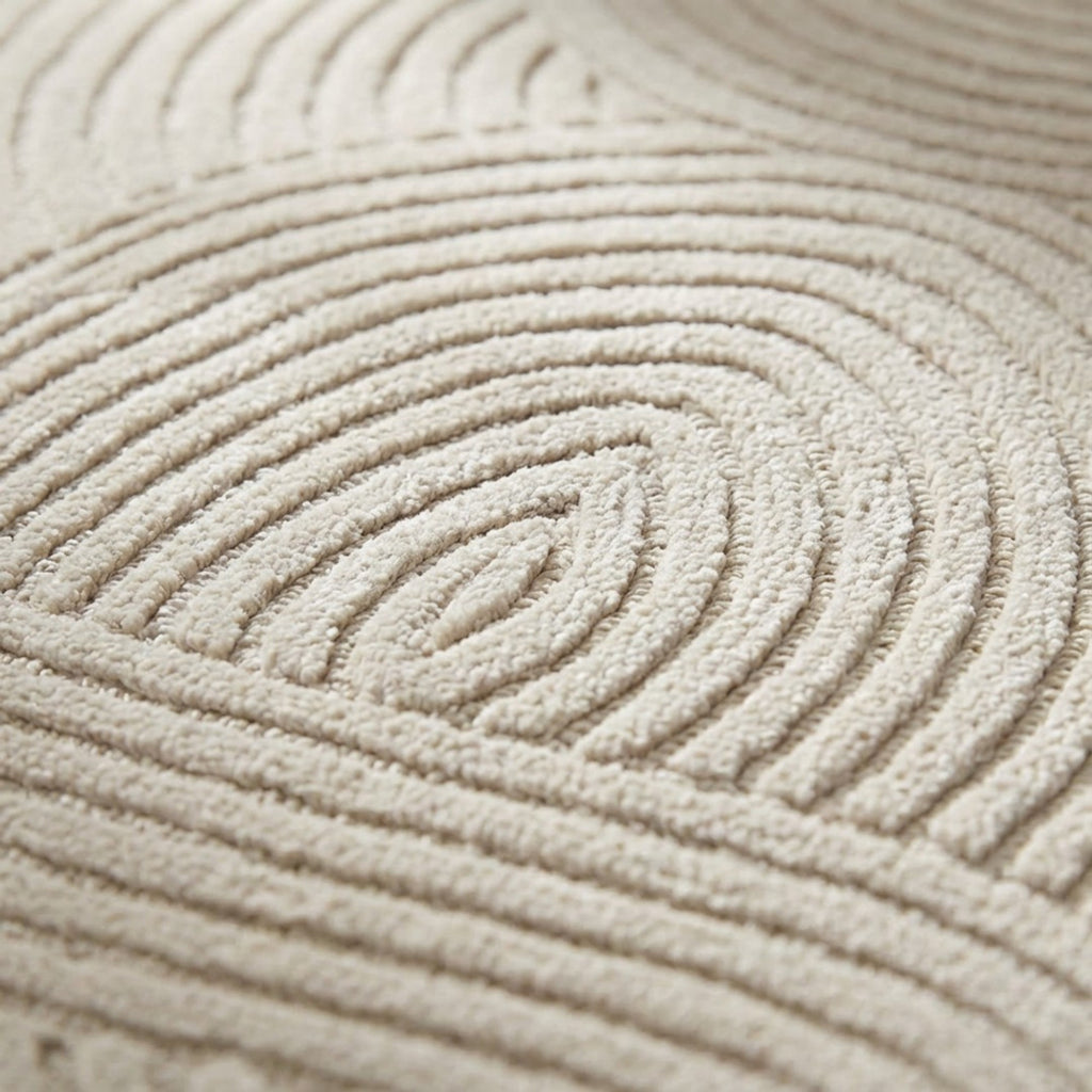 Anna-Kaci Neutral Arc Pattern Kitchen Runner and Mat Set Non Slip Textured Floor Mats 2 Pack