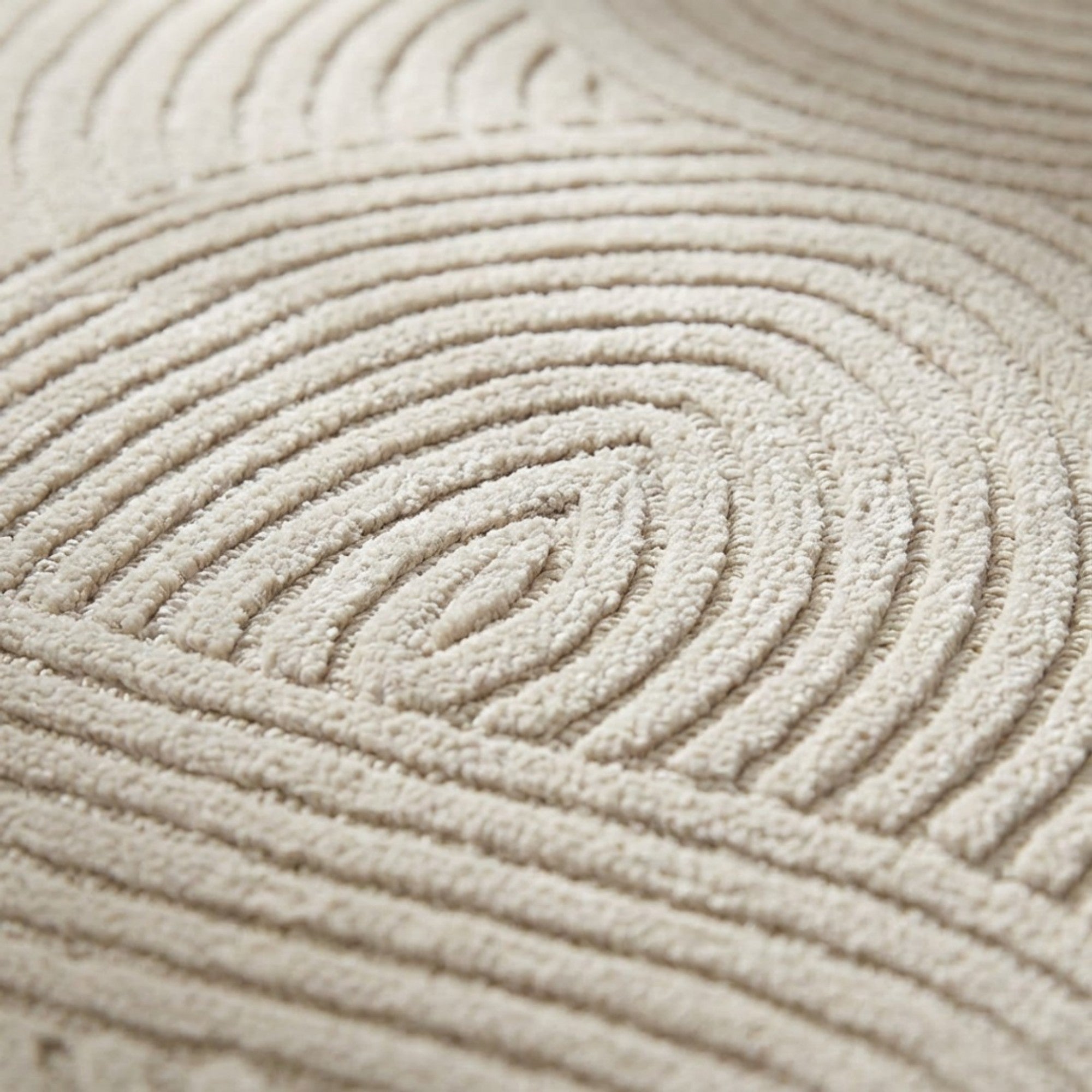 Anna-Kaci Neutral Arc Pattern Kitchen Runner and Mat Set Non Slip Textured Floor Mats 2 Pack