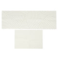 Neutral Arc Pattern Kitchen Runner and Mat Set Non Slip Textured Floor Mats 2 Pack