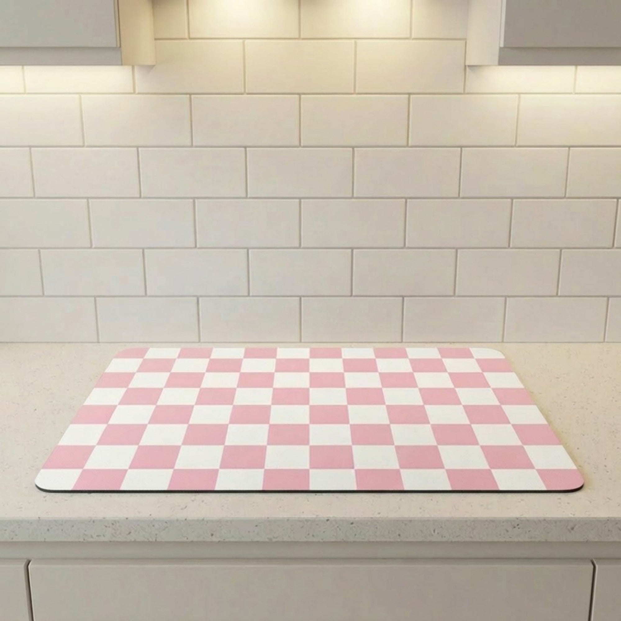 Anna-Kaci Checkered Kitchen Sink Faucet Splash Guard Mat Absorbent Countertop Protector 2 Pack