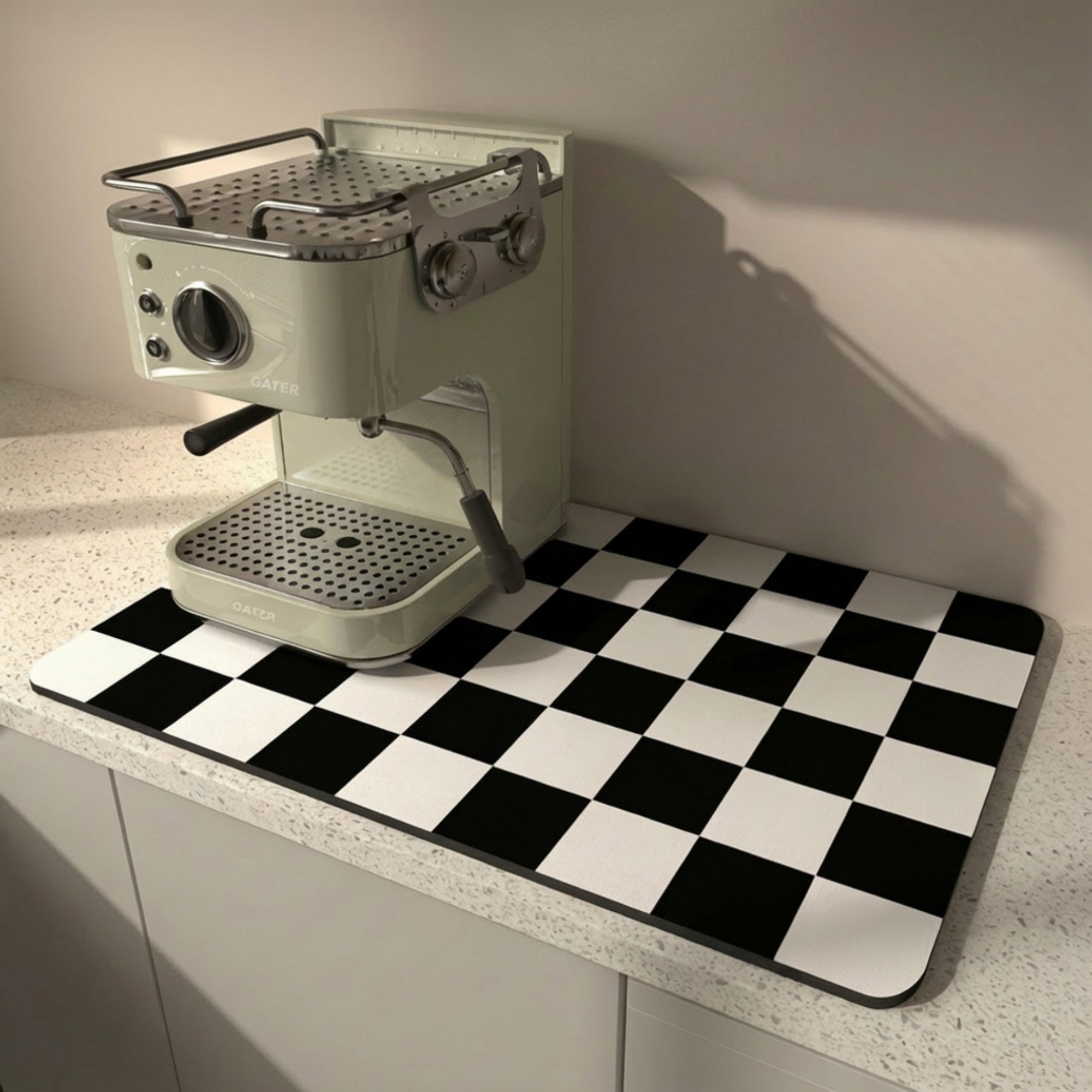 Anna-Kaci Checkered Kitchen Sink Faucet Splash Guard Mat Absorbent Countertop Protector 2 Pack Set