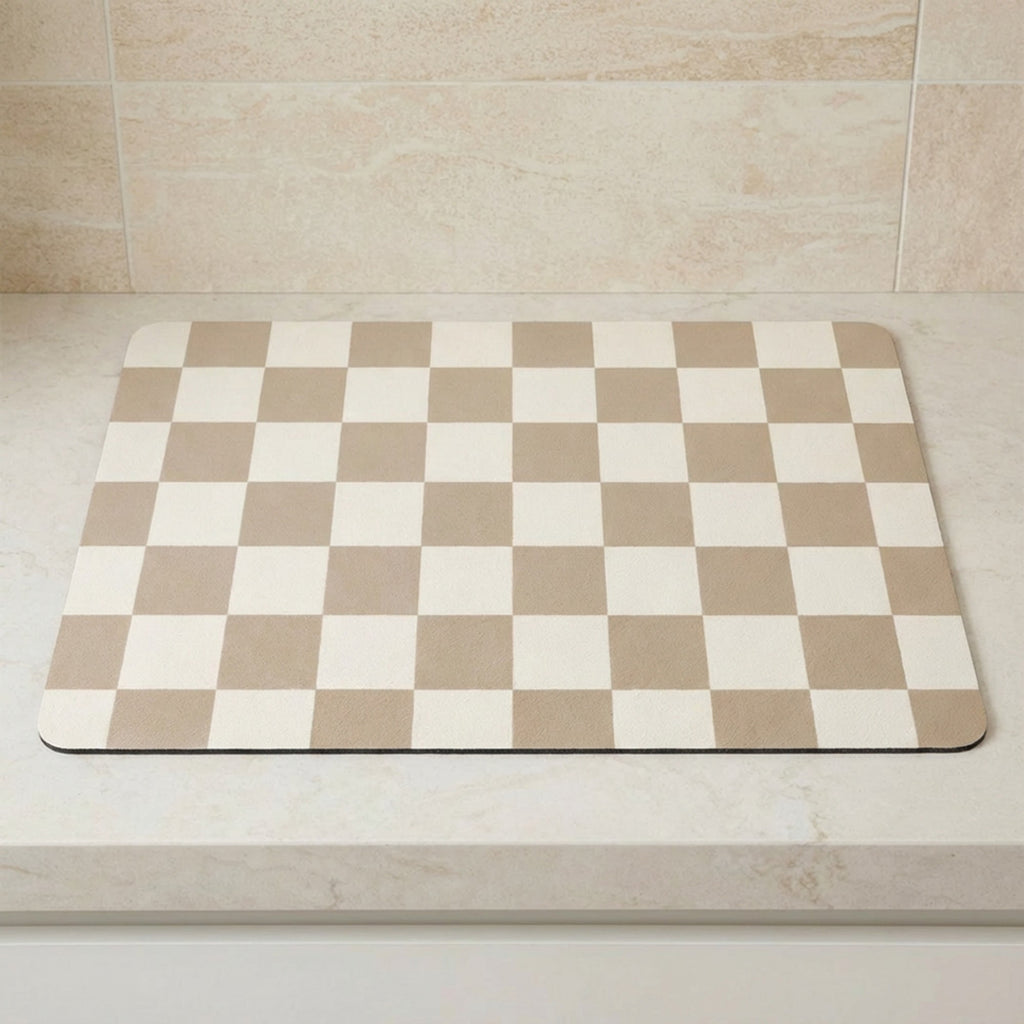 Anna-Kaci Checkered Kitchen Sink Faucet Splash Guard Mat Absorbent Countertop Protector 2 Pack Set