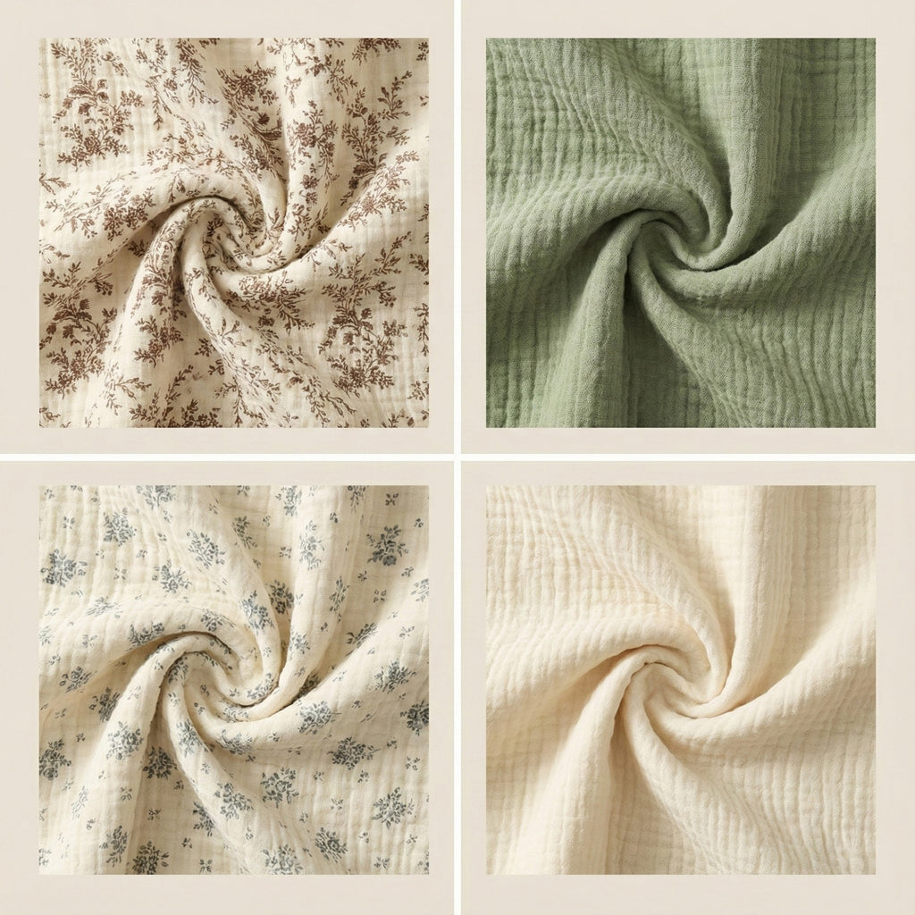 Anna-Kaci Soft Cotton Textured Kitchen Cleaning Cloths Hanging Dish Towels Floral and Solid Mix 4 Pack