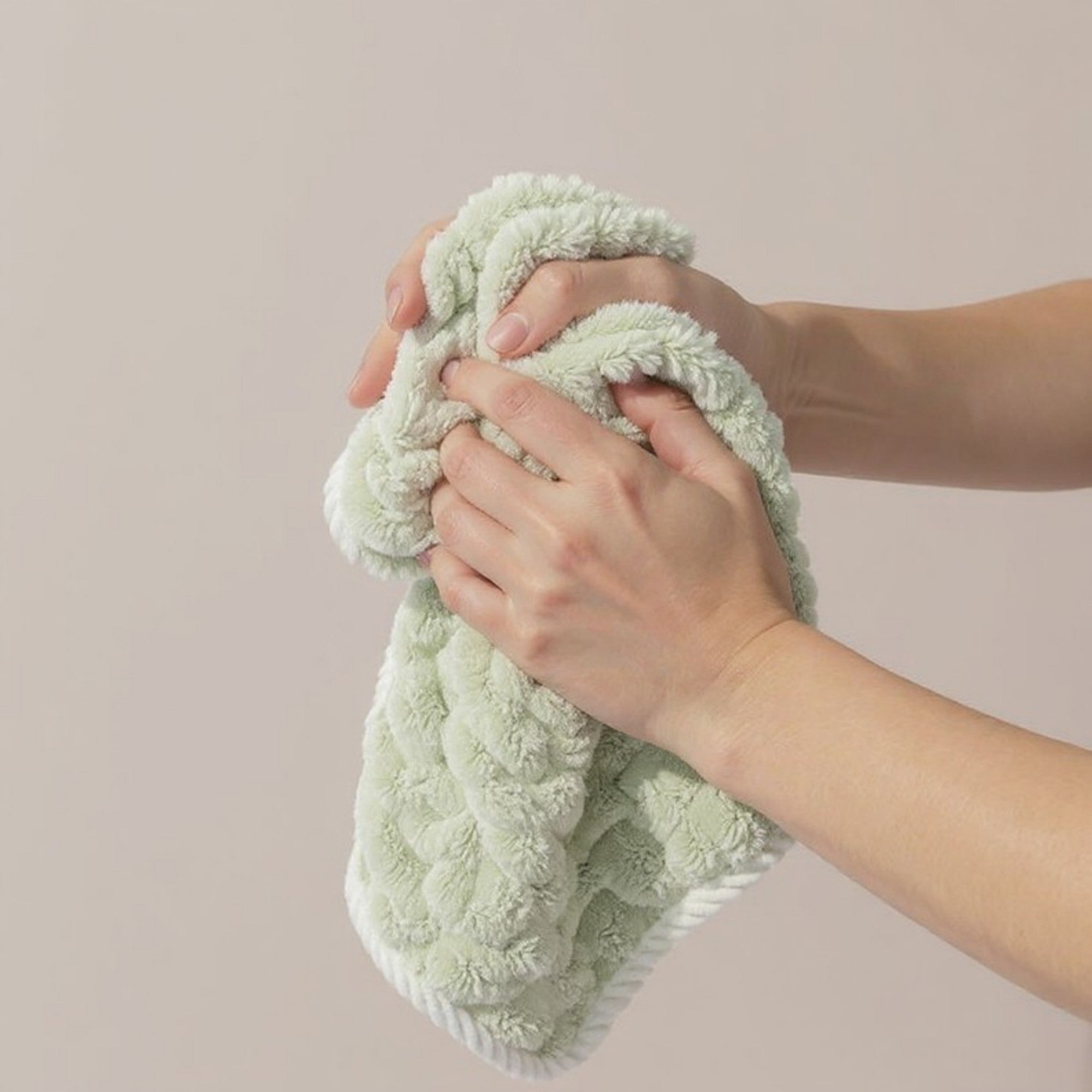 Anna-Kaci Soft Absorbent Hanging Hand Towels Textured Teardrop Shape Reusable Cleaning Cloth with Loop 6 Pack