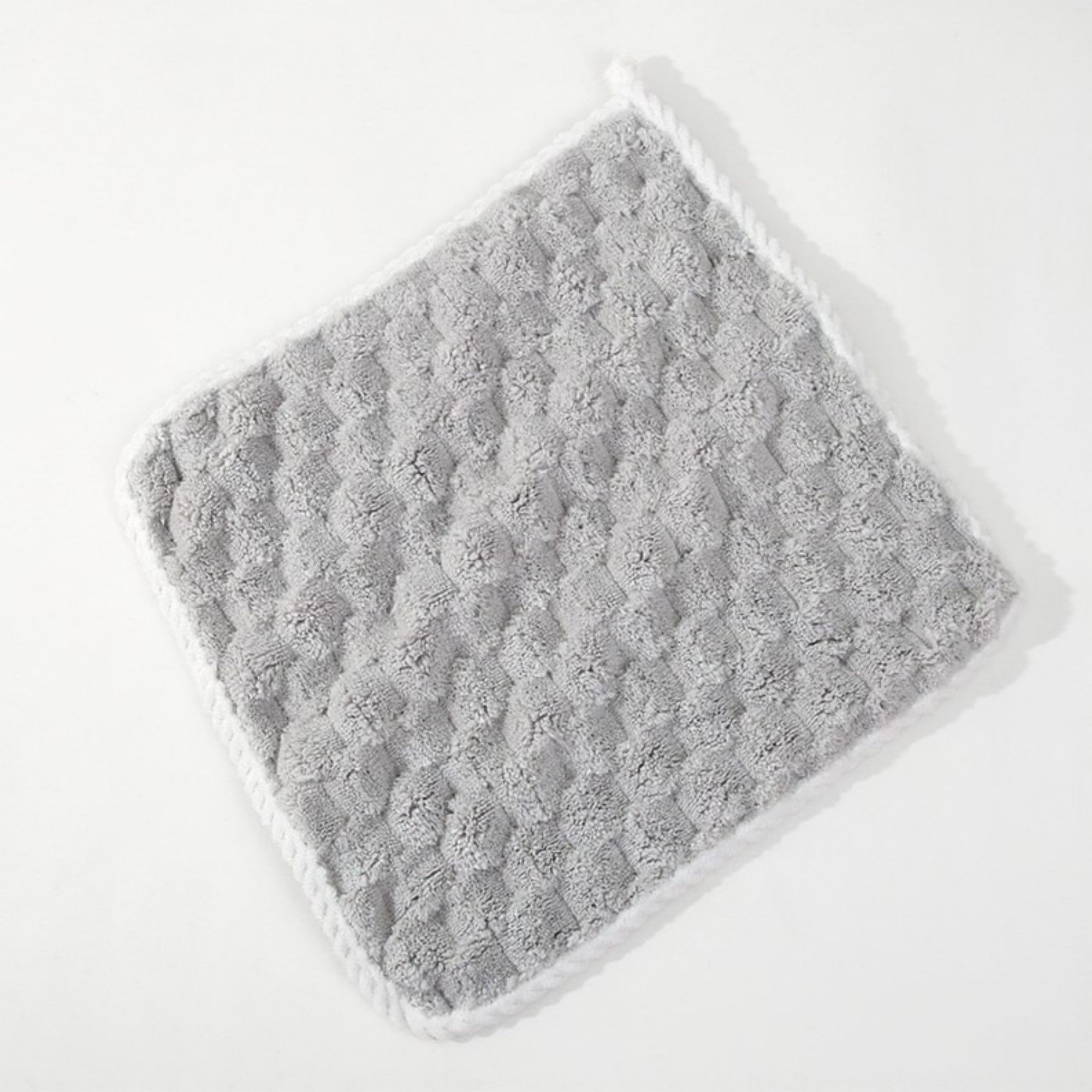 Anna-Kaci Soft Absorbent Hanging Hand Towels Textured Teardrop Shape Reusable Cleaning Cloth with Loop 6 Pack