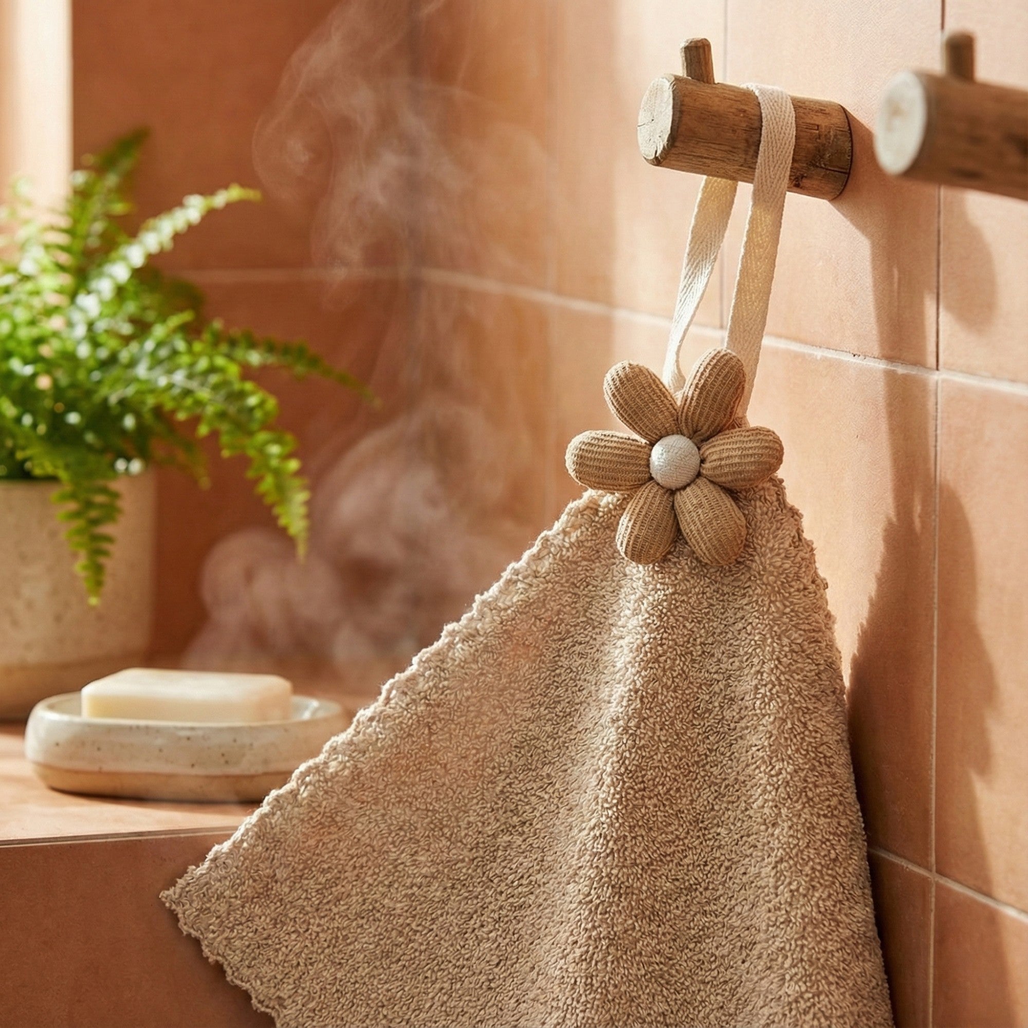 Anna-Kaci Soft Absorbent Hanging Washcloths 3 Pack Reusable Textured Cleaning Cloths
