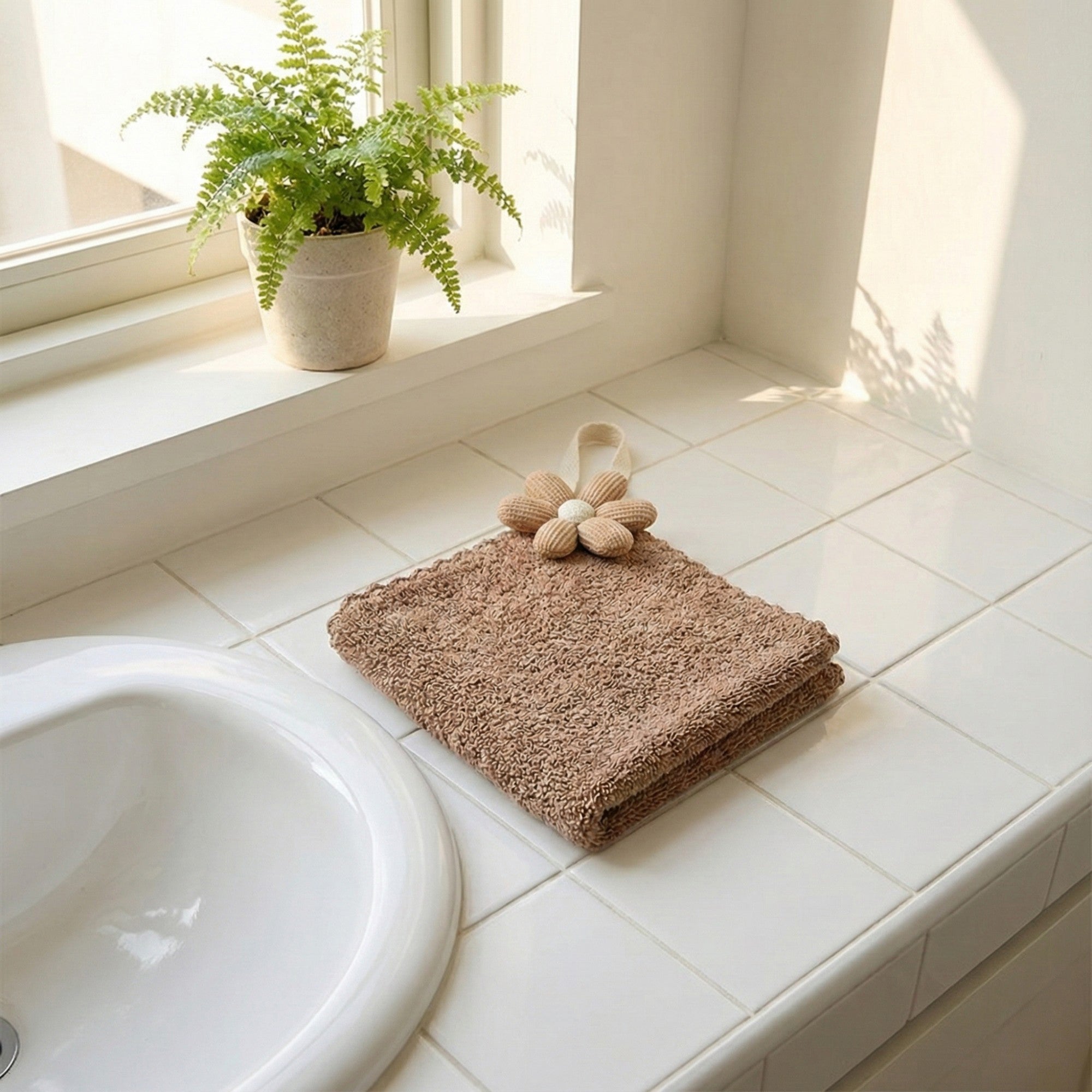 Anna-Kaci Soft Absorbent Hanging Washcloths 3 Pack Reusable Textured Cleaning Cloths