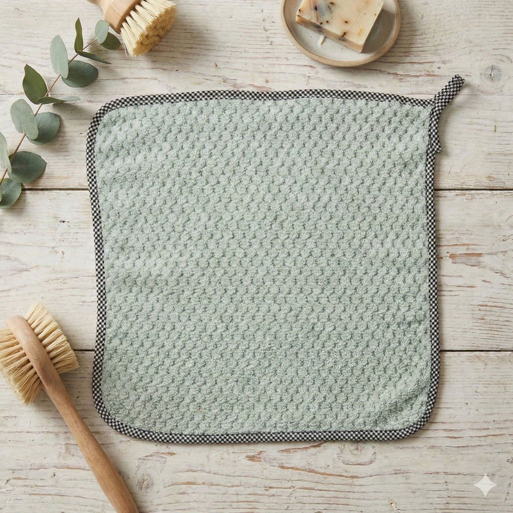 Anna-Kaci Textured Cleaning Dishcloths 6 Pack Reusable Absorbent Hanging Loop Design