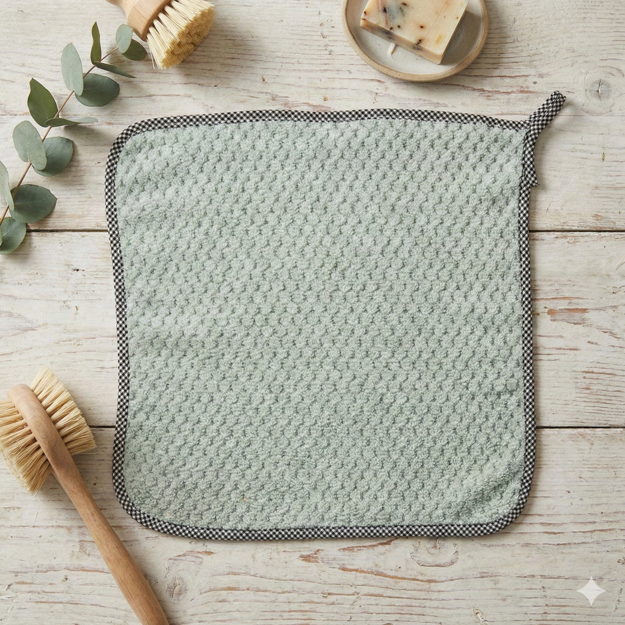 Anna-Kaci Textured Cleaning Dishcloths 6 Pack Reusable Absorbent Hanging Loop Design