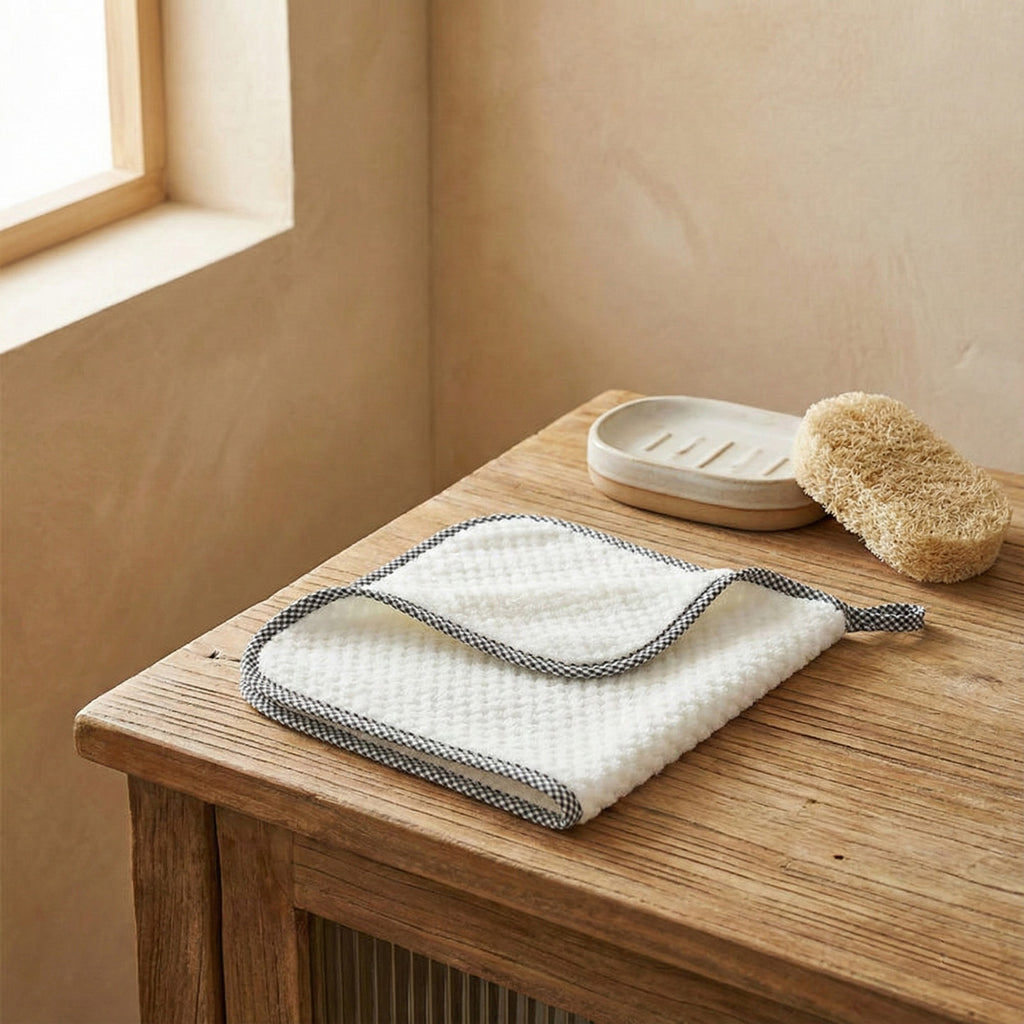 Anna-Kaci Textured Cleaning Dishcloths 6 Pack Reusable Absorbent Hanging Loop Design
