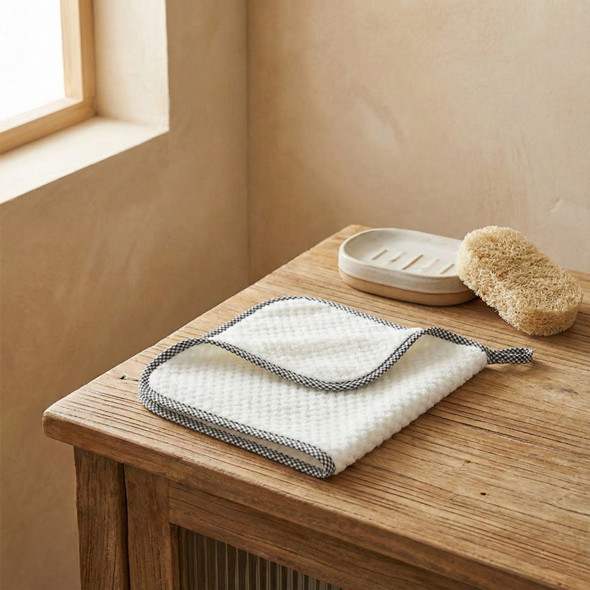 Anna-Kaci Textured Cleaning Dishcloths 6 Pack Reusable Absorbent Hanging Loop Design