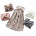Alilang 5-PC Bow Hanging Microfiber Hand Towels Set Soft Plush Absorbent Design with Loop for Kitchen and Bathroom Use