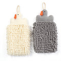 Alilang 2-PC Duck Shaped Hanging Microfiber Hand Towels Set Soft Plush Absorbent Design with Loop for Kitchen or Bathroom