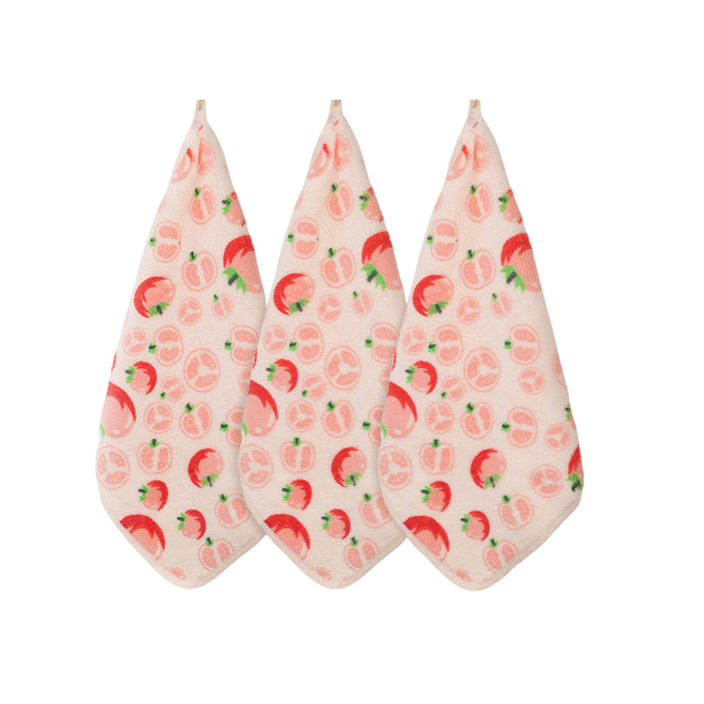 Alilang Fruit Pattern Kitchen Towels 3 Piece Set Soft Absorbent Lightweight Dish Towels for Everyday Cleaning