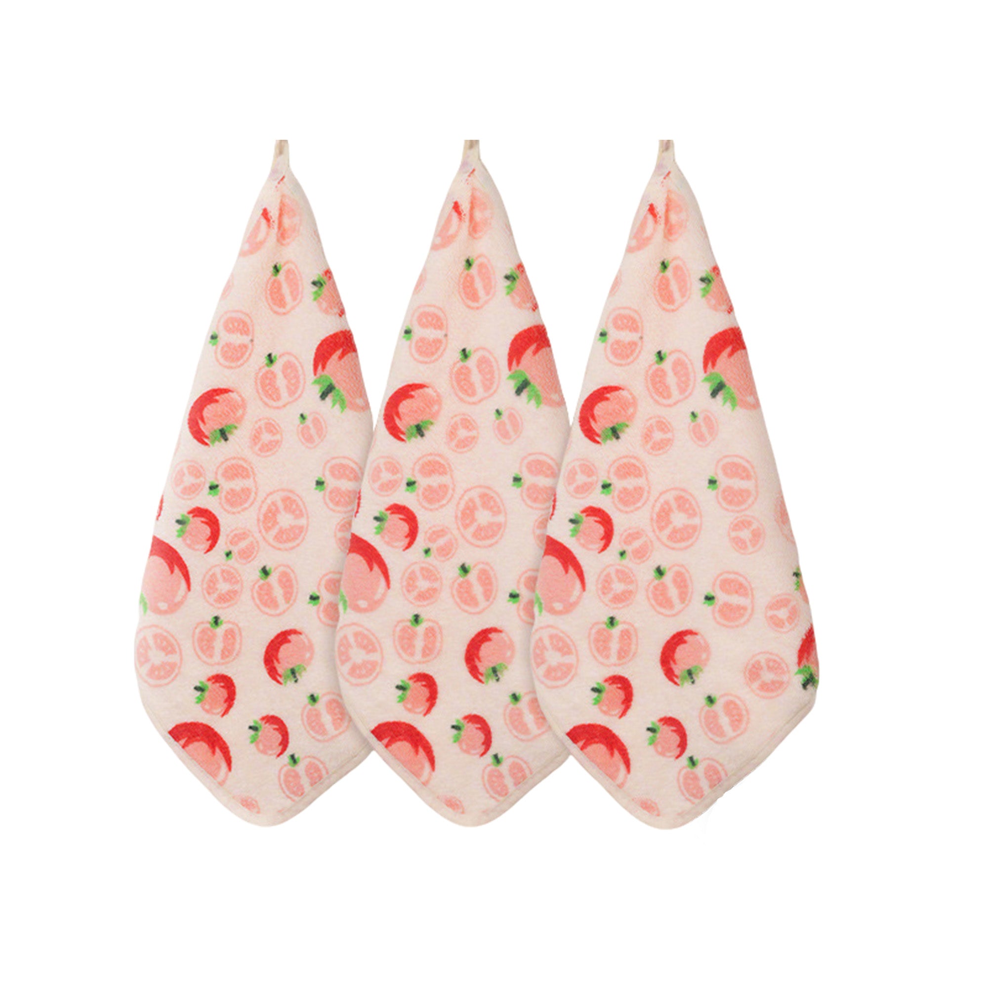 Alilang Fruit Pattern Kitchen Towels 3 Piece Set Soft Absorbent Lightweight Dish Towels for Everyday Cleaning