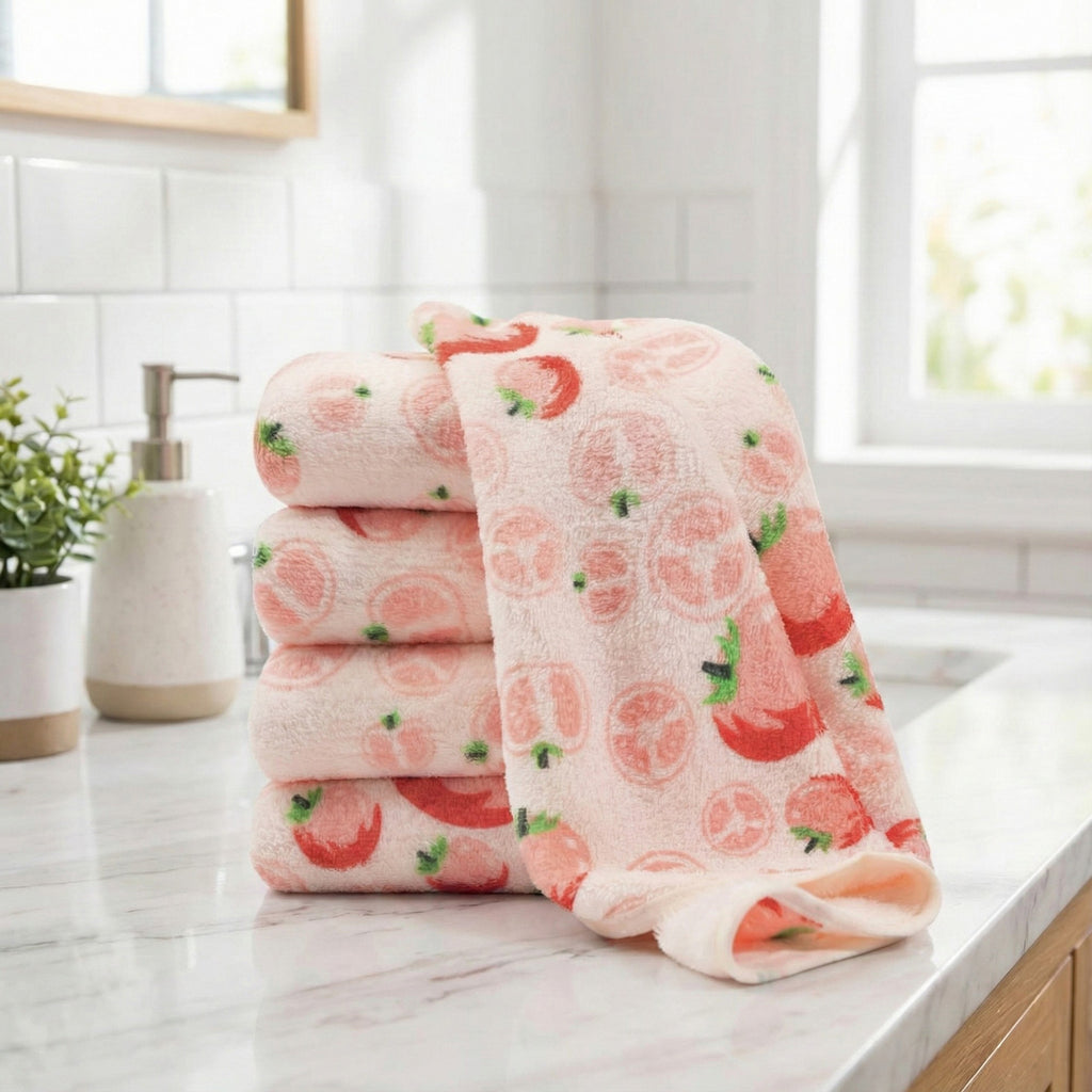 Alilang Fruit Pattern Kitchen Towels 3 Piece Set Soft Absorbent Lightweight Dish Towels for Everyday Cleaning