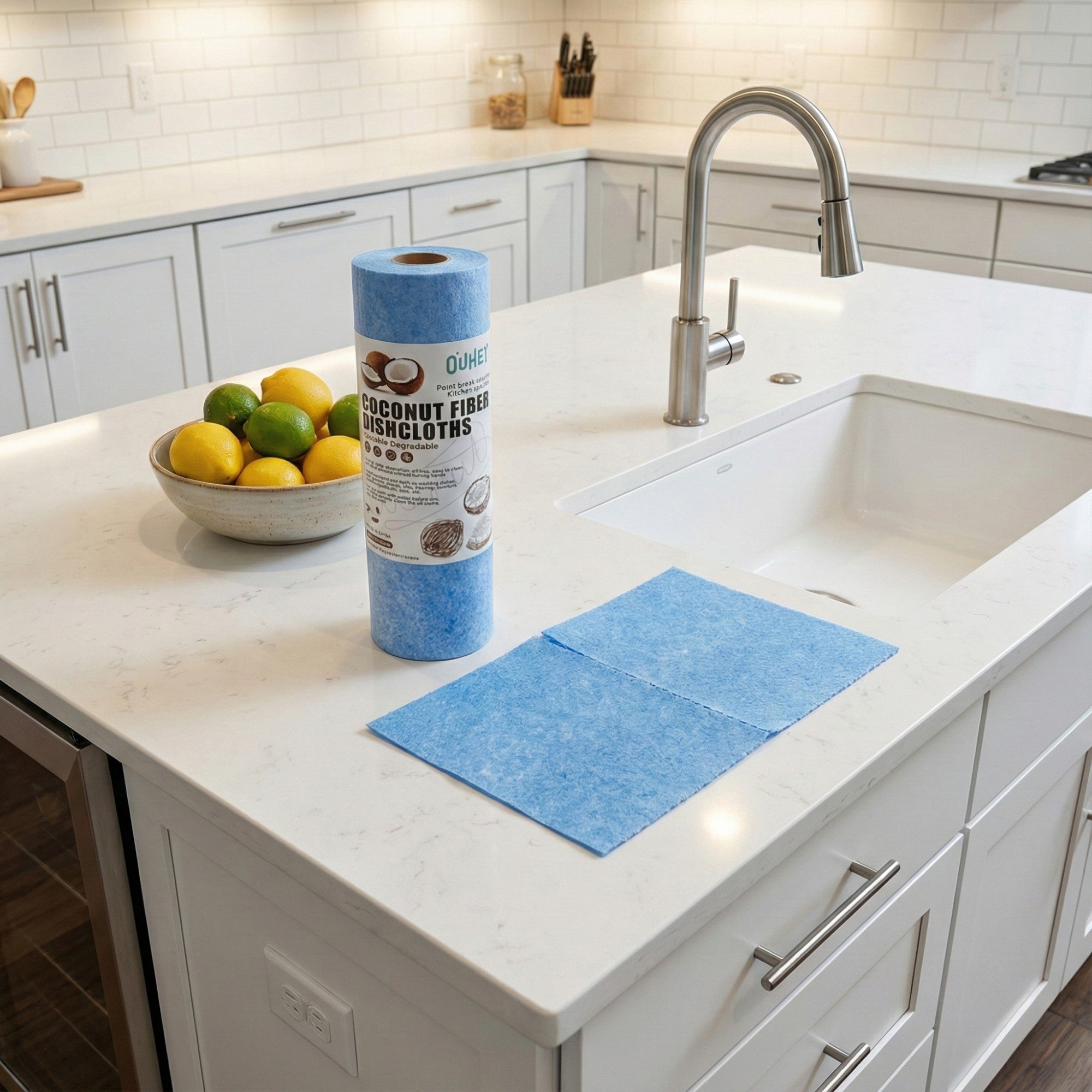 Alilang Coconut Fiber Cleaning Cloths 3 Piece Set Reusable Absorbent Kitchen Dish and Surface Cleaning Cloths