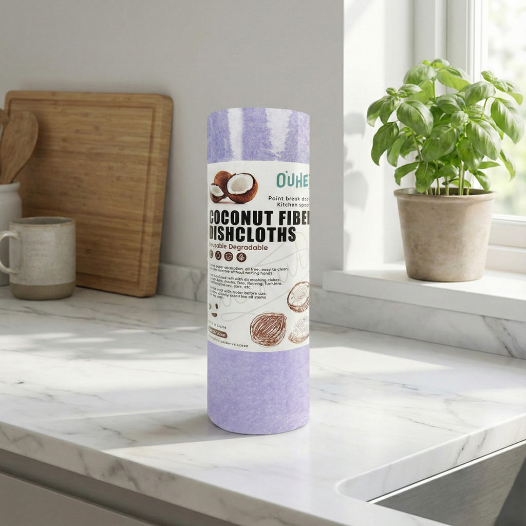 Alilang Coconut Fiber Cleaning Cloths 3 Piece Set Reusable Absorbent Kitchen Dish and Surface Cleaning Cloths