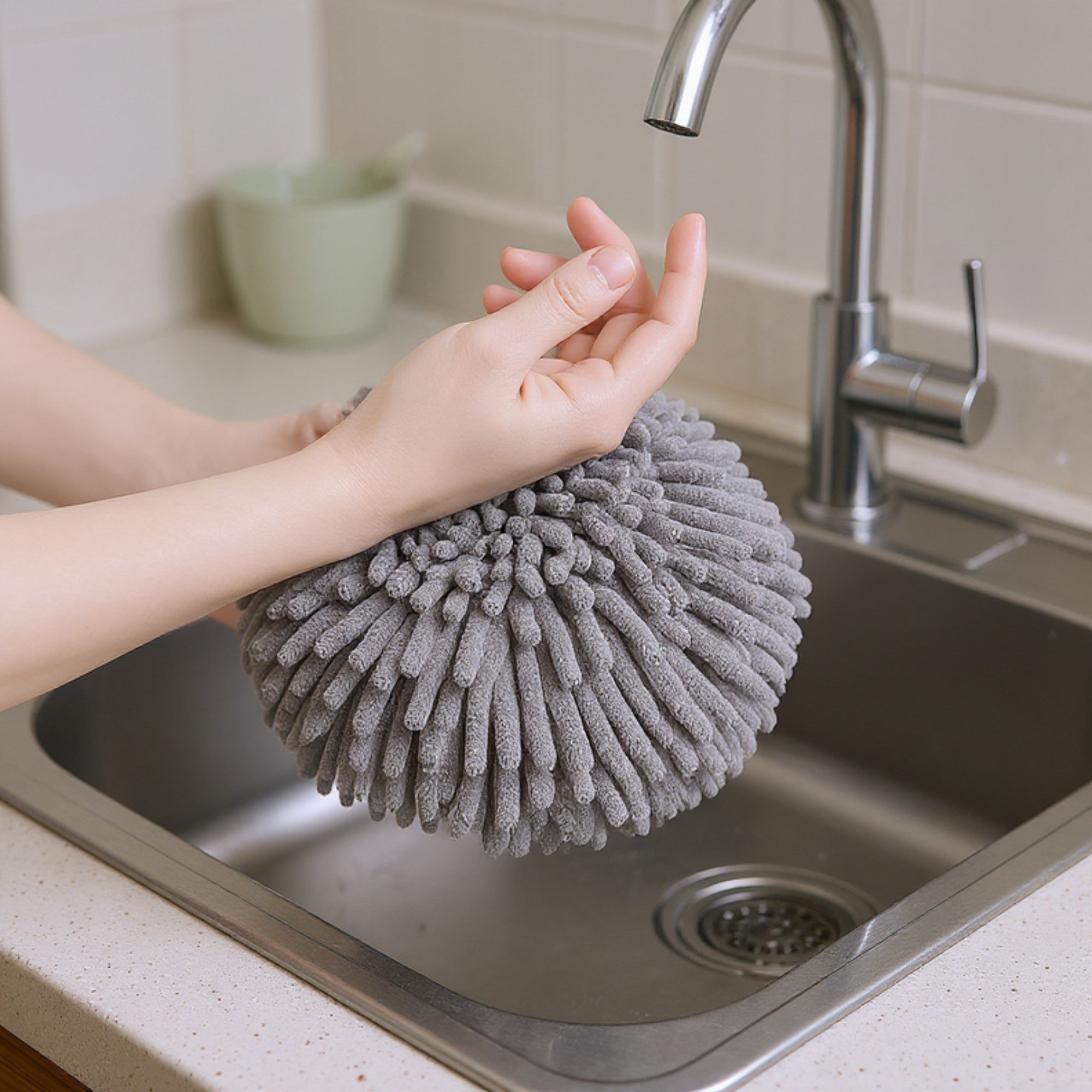 Alilang Microfiber Chenille Cleaning Sponges 3 Piece Set Reusable Absorbent Household Scrubbing Pads