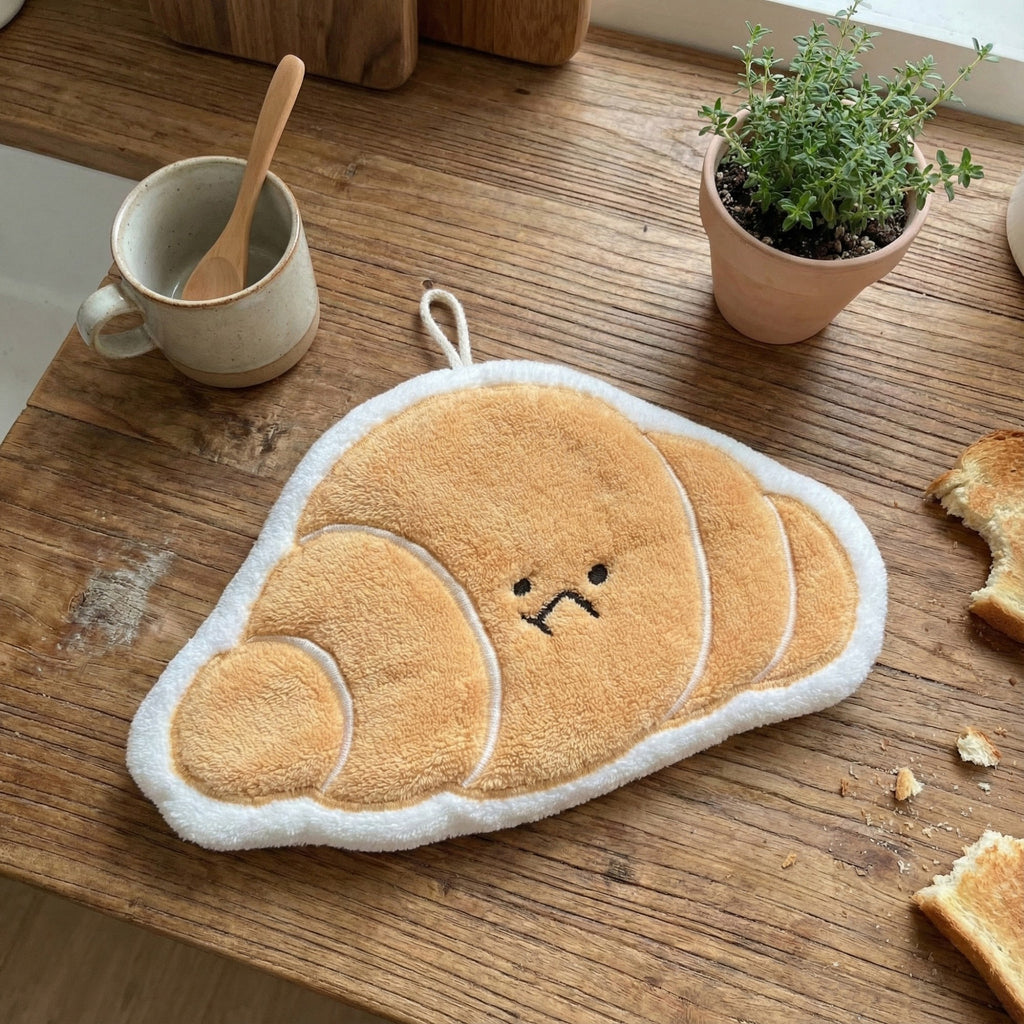 Alilang Croissant Shaped Plush Kitchen Sponge Soft Absorbent Reusable Dish Cleaning Sponge