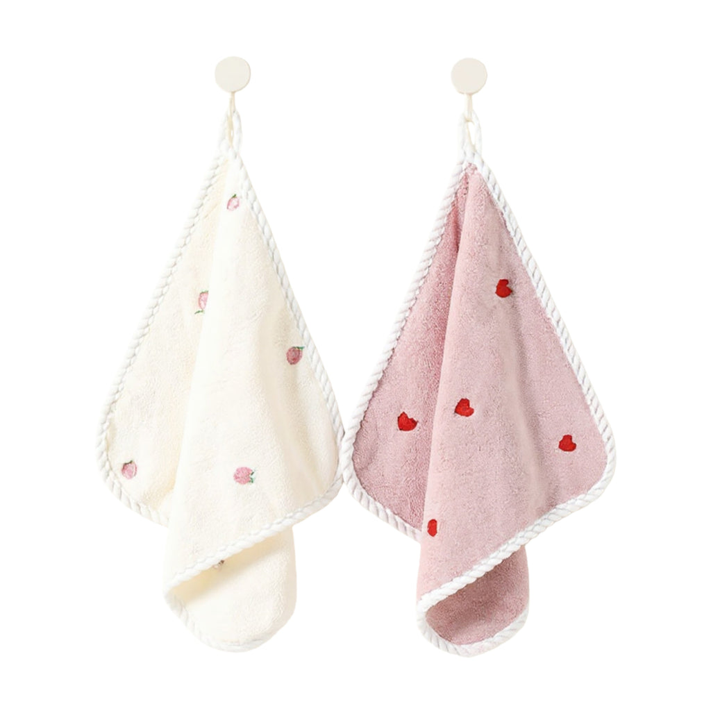 Alilang 2 Pack Hanging Kitchen Hand Towels Soft Absorbent Reusable Dish Drying Towels with Loop