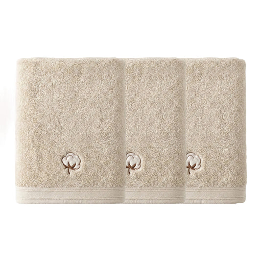 Alilang 3 Pack Cotton Hand Towels Soft Absorbent Terry Towels with Embroidered Detail