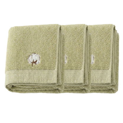 Alilang 3 Pack Cotton Hand Towels Soft Absorbent Terry Towels with Embroidered Detail