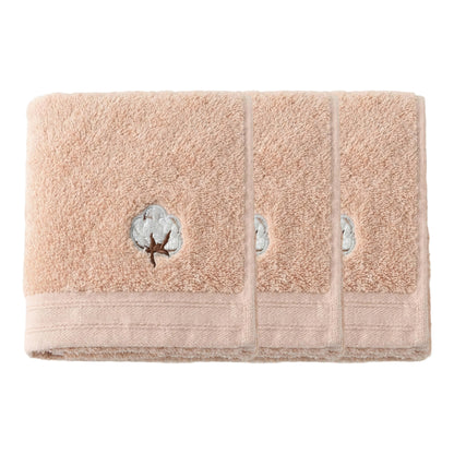 Alilang 3 Pack Cotton Hand Towels Soft Absorbent Terry Towels with Embroidered Detail