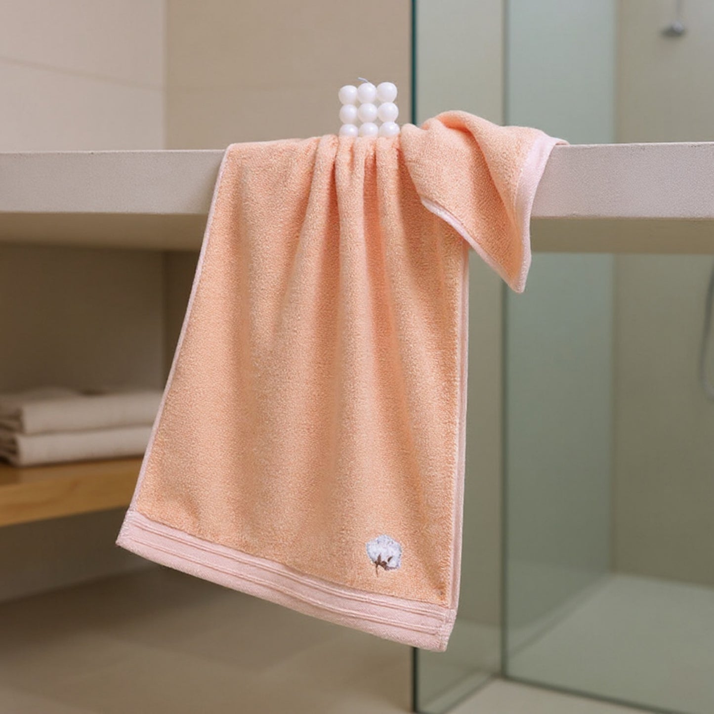 Alilang 3 Pack Cotton Hand Towels Soft Absorbent Terry Towels with Embroidered Detail
