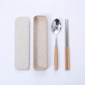 Anna-Kaci Portable Flatware 3 Piece Set with Spoon Chopsticks and Slim Travel Storage Case