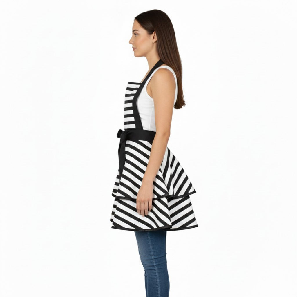 Anna-Kaci Vintage Dress Style Kitchen Apron with Halter Neck Tie Full Skirt Coverage and Adjustable Waist Bow