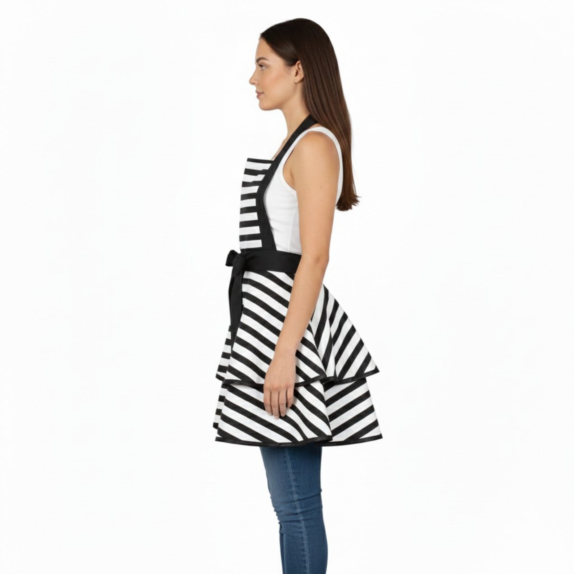 Anna-Kaci Vintage Dress Style Kitchen Apron with Halter Neck Tie Full Skirt Coverage and Adjustable Waist Bow